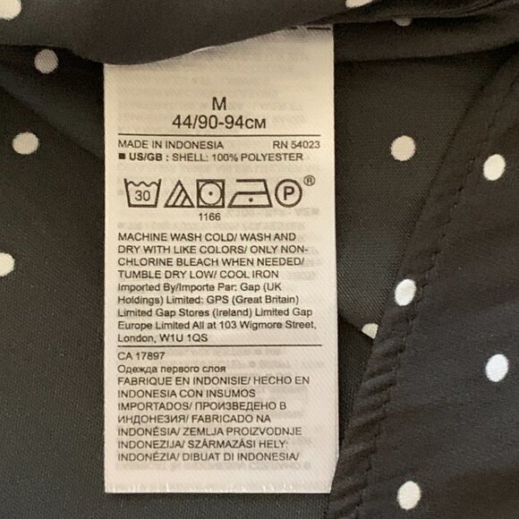 Banana Republic Polka Dot Black White Sleeveless V-Neck Top Sz M #99L - Picture 7 of 8